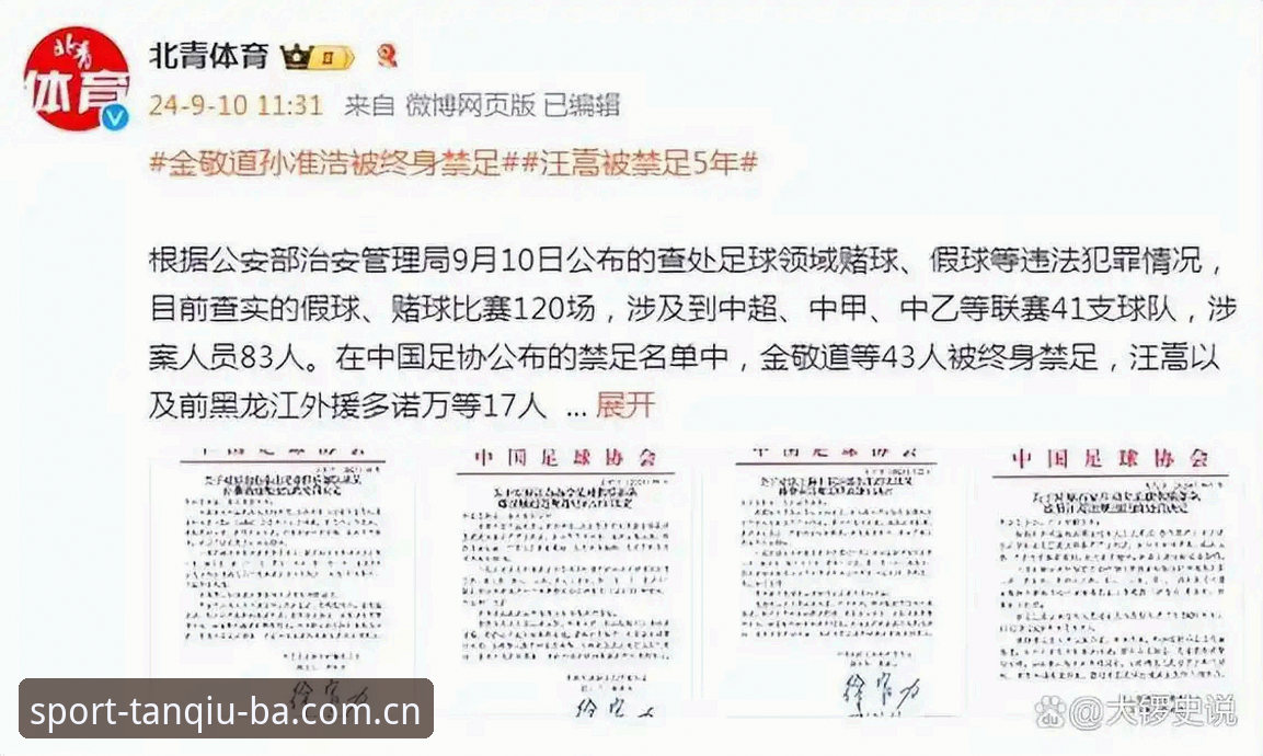 谈球吧实时比分 中国足协第三批禁足名单深度评测:65人受罚,足球反腐风暴再升级
